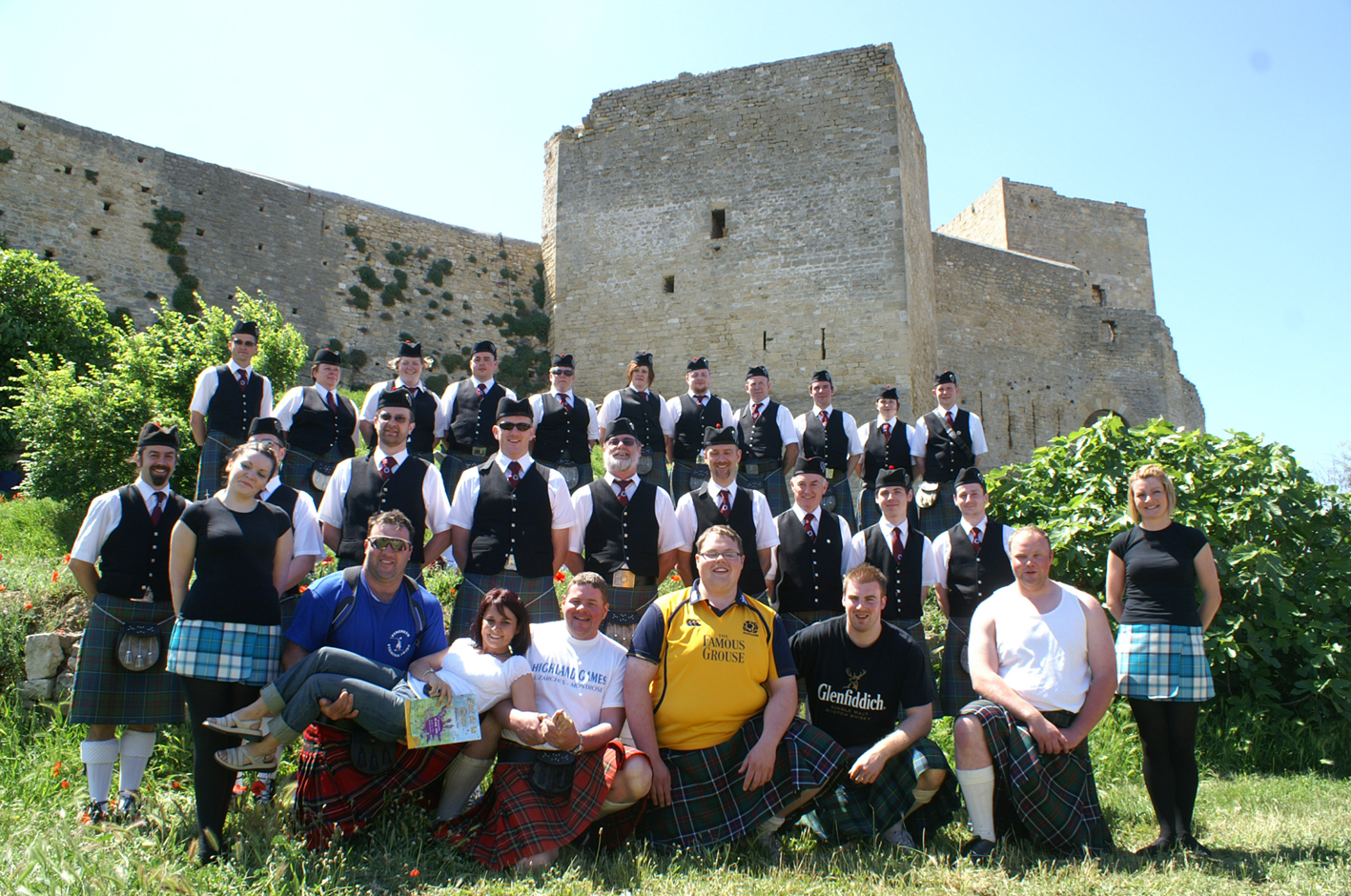 Stockbridge Pipe Band at the Fête de la Crau festival, Fos-sur-Mer, France, 2008
